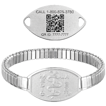 QR Code Stretch Band Medical ID Bracelet, , large image number 1